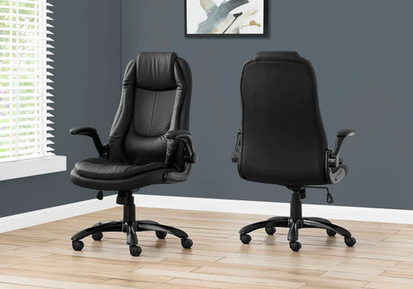 Office Chair, Adjustable Height, Swivel, Ergonomic, Armrests, Contemporary & Modern - Black - Furniture Home Direct