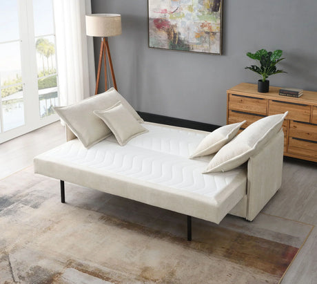 Elisea - Sleeper Sectional Sofa With 2 Toss Pillows - Beige - Furniture Home Direct