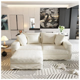 Deep Seat Convertible Sofa With Soft Pillows And Ottomans - Furniture Home Direct
