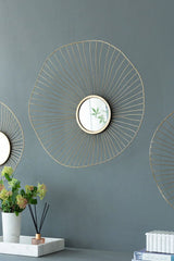 Abstract Designed Wall Mirrors With Frame (Set of 3) - Gold - Furniture Home Direct