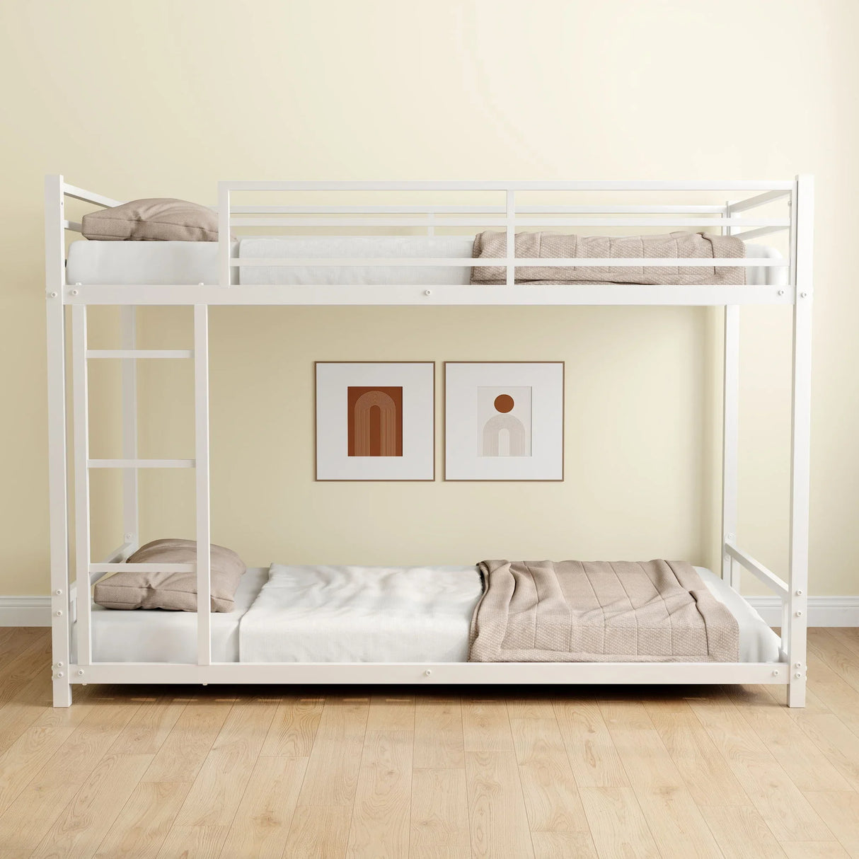 Bunk Bed With Noise Reduction And Safety Guardrail - Furniture Home Direct