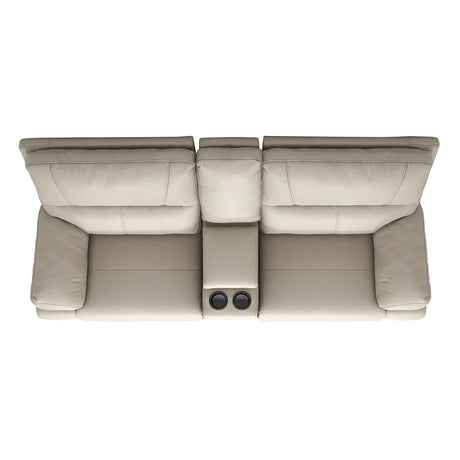 Malibu - Modern Power Motion Reclining Loveseat With Cup Holders - Beige - Furniture Home Direct