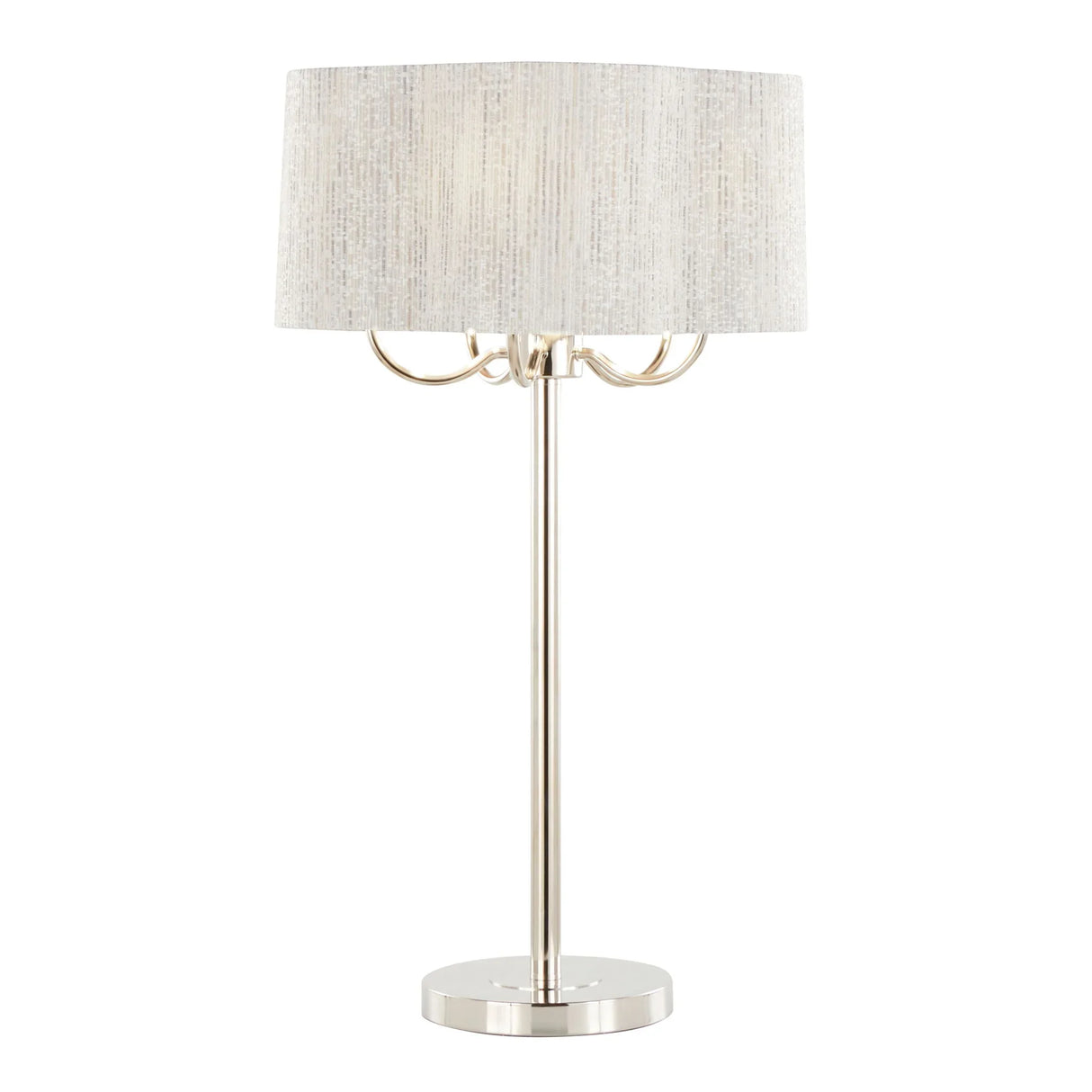 Lily - Contemporary Table Lamp - Polished Nickel / Gray - Furniture Home Direct