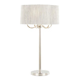 Lily - Contemporary Table Lamp - Polished Nickel / Gray - Furniture Home Direct