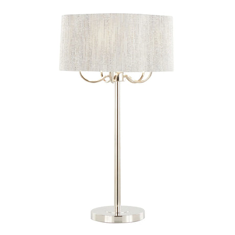 Lily - Contemporary Table Lamp - Polished Nickel / Gray - Furniture Home Direct