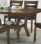 Dining Set With Self Storing Leaf And 6 Wood Chairs Brown - Furniture Home Direct