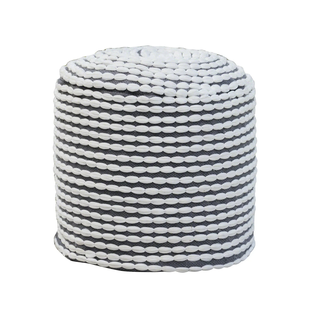 River - Handcrafted Cylindrical Pouf Water Resistant Fabric - Furniture Home Direct