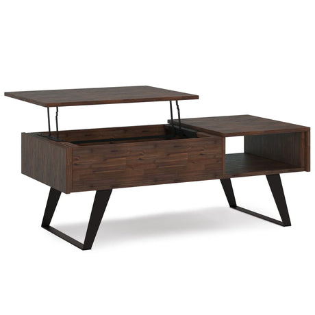 Lowry - Lift Top Coffee Table - Distressed Charcoal Brown - Furniture Home Direct