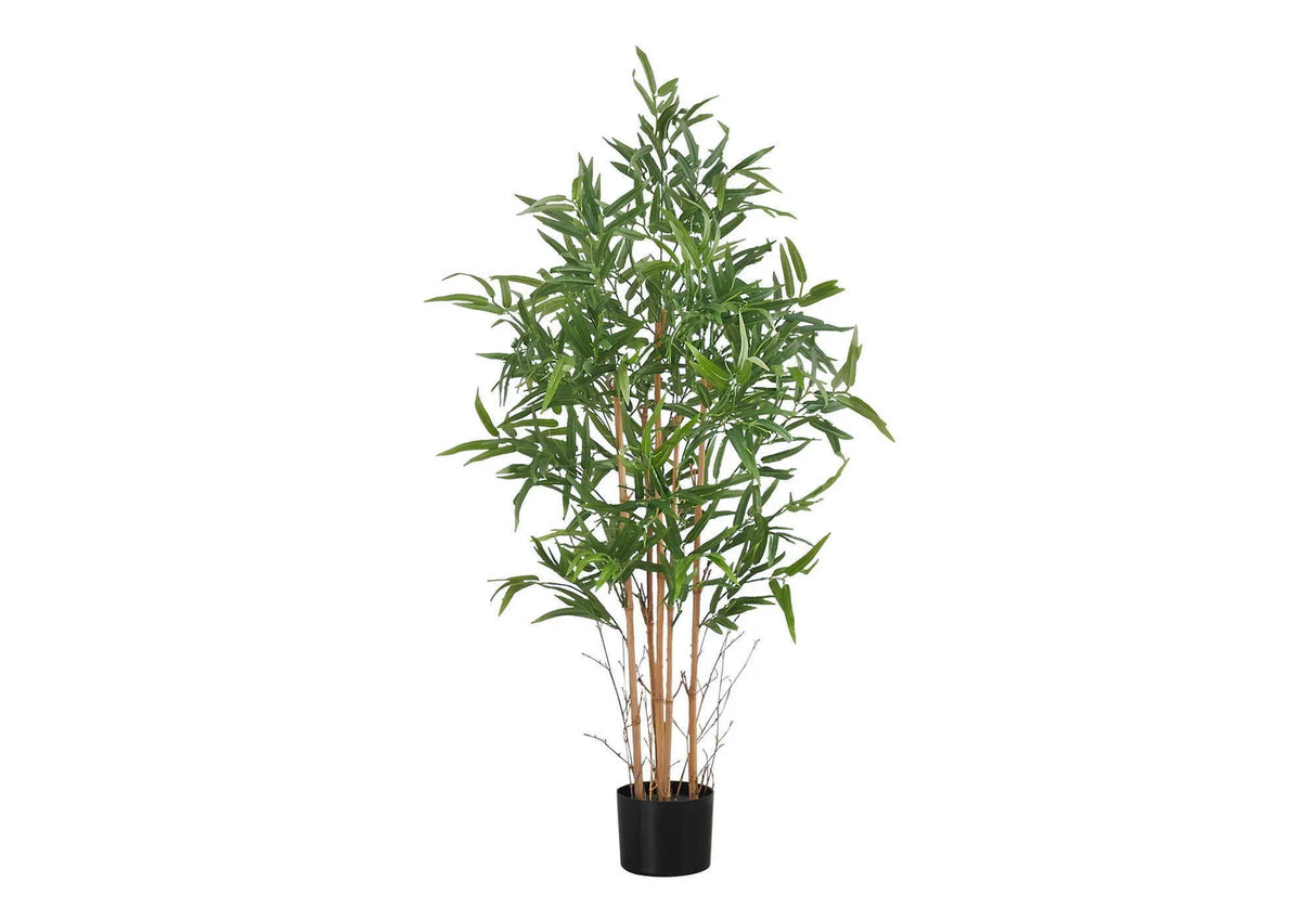 50" Tall, Artificial Plant, Bamboo Tree, Indoor, Faux, Fake, Floor, Greenery, Potted, Decorative - Green / Black - Furniture Home Direct