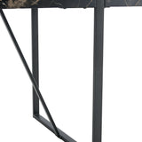Dining Set Black Marble Top With Linen Chairs Gray - Furniture Home Direct