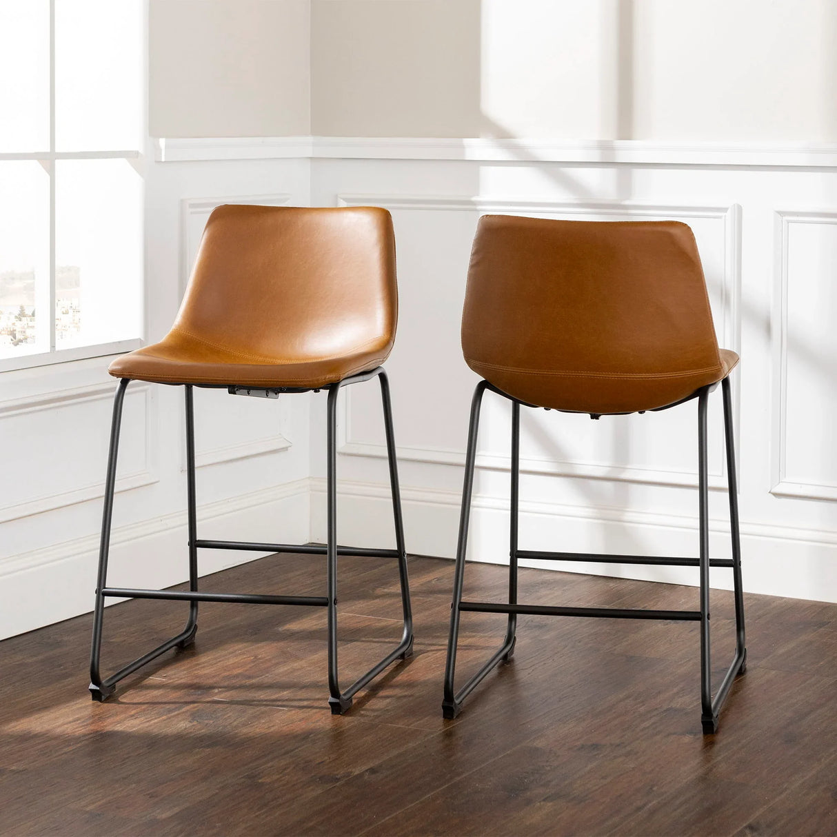 Industrial Counter Stools (Set of 2) - Furniture Home Direct