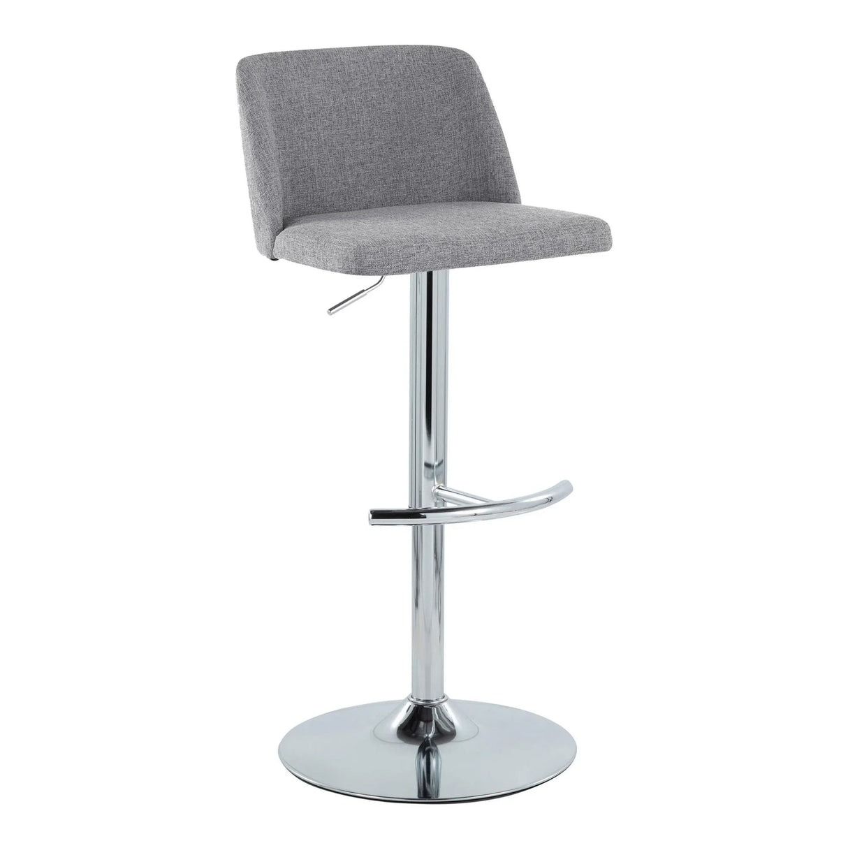Toriano - Contemporary Adjustable Barstool With Swivel & Rounded T Footrest (Set of 2) - Furniture Home Direct