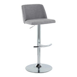 Toriano - Contemporary Adjustable Barstool With Swivel & Rounded T Footrest (Set of 2) - Furniture Home Direct