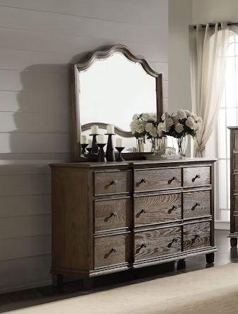 Baudouin - Weathered Mirror - Oak - Furniture Home Direct