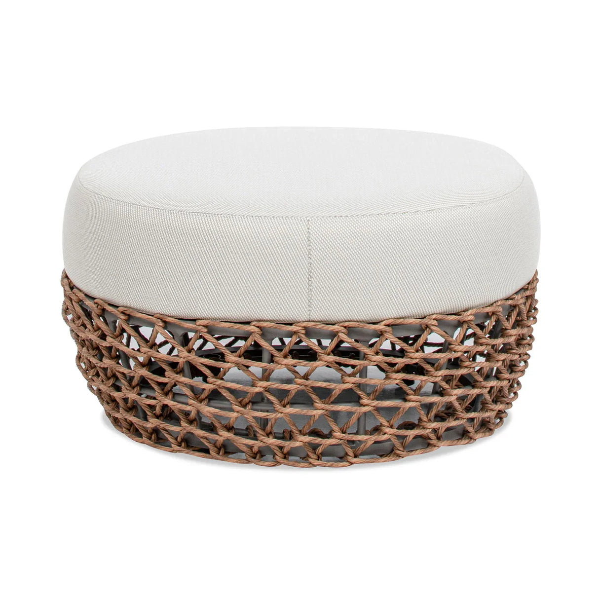 Willow - Round Upholstered Patio Ottoman - Furniture Home Direct
