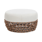 Willow - Round Upholstered Patio Ottoman - Furniture Home Direct