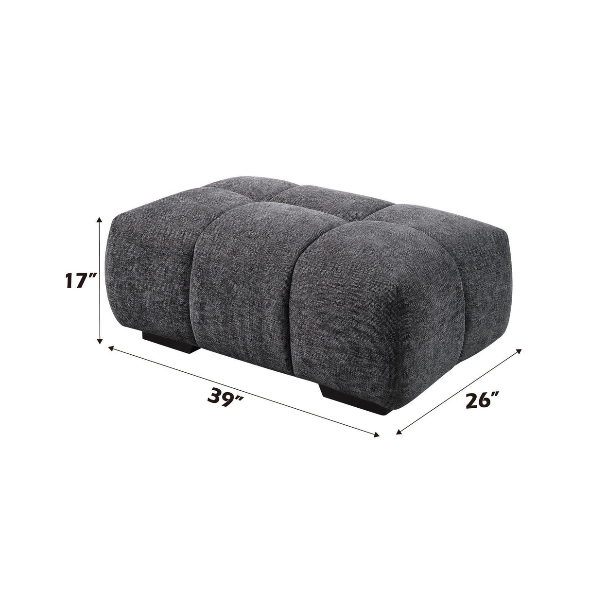 Chosen - Chenille Ottoman - Gray - Furniture Home Direct