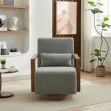 Swivel Modern Upholstered Accent Chair With Armrests - Furniture Home Direct