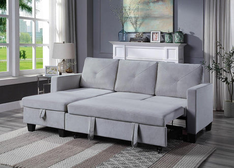 Nova - Velvet Reversible Sleeper Sectional Sofa With Storage Chaise - Furniture Home Direct