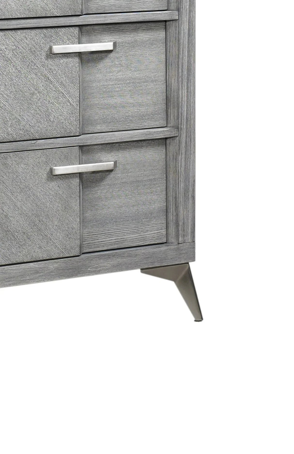 5 Drawer Chest Book Matched Veneers - Gray - Furniture Home Direct