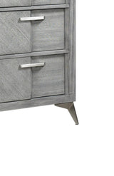 5 Drawer Chest Book Matched Veneers - Gray - Furniture Home Direct