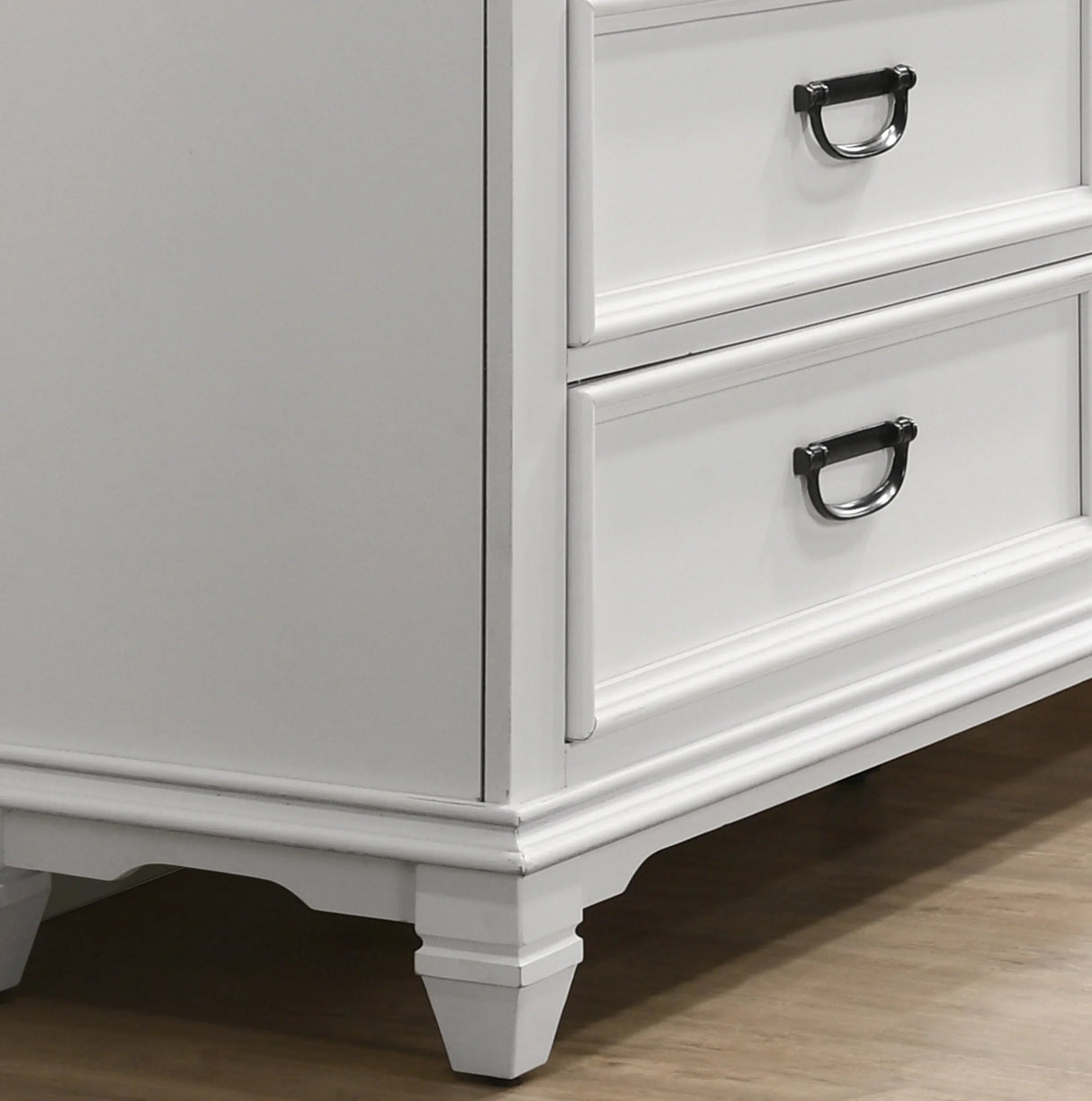 King Bed Set with Nightstands Shiplap Antique White Gray - Furniture Home Direct