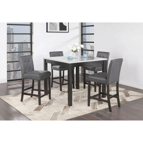 Leon - Bar Table And 4 Bar Stools - Espresso / White - Furniture Home Direct