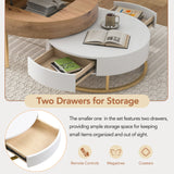 Nesting Coffee Tables Lift Top With 2 Drawers White Natural - Furniture Home Direct
