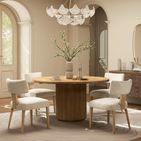 Louise - Split Back Upholstered Dining Side Chair (Set of 2) - Travertine Beige - Furniture Home Direct