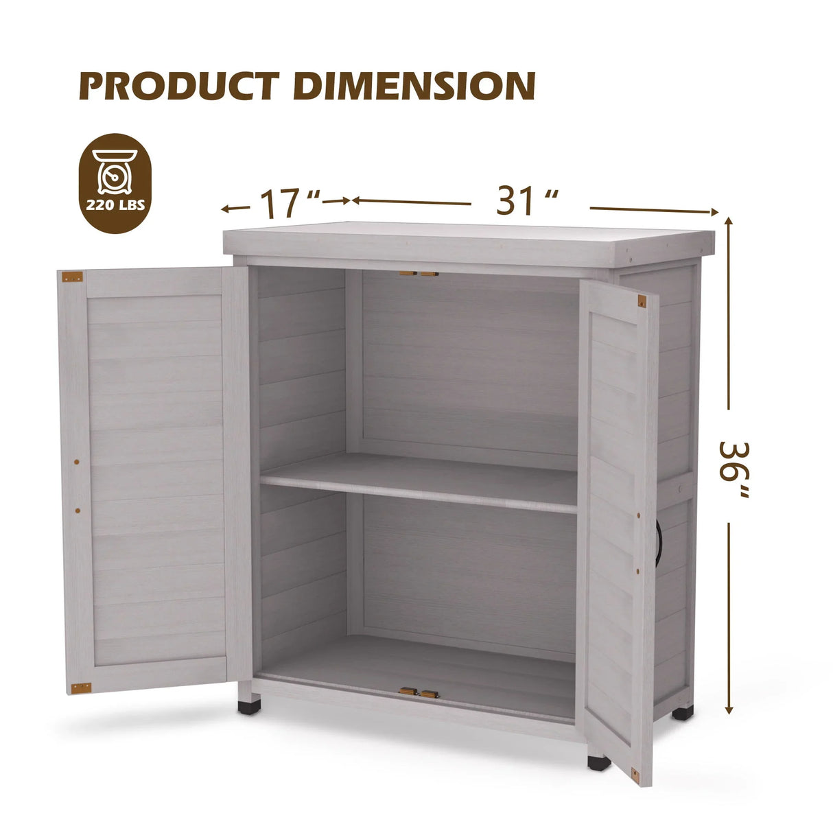Rustic Cedar Wood Potting Bench With Storage Cabinet And Metal Top For Outdoor Patio - Gray - Furniture Home Direct