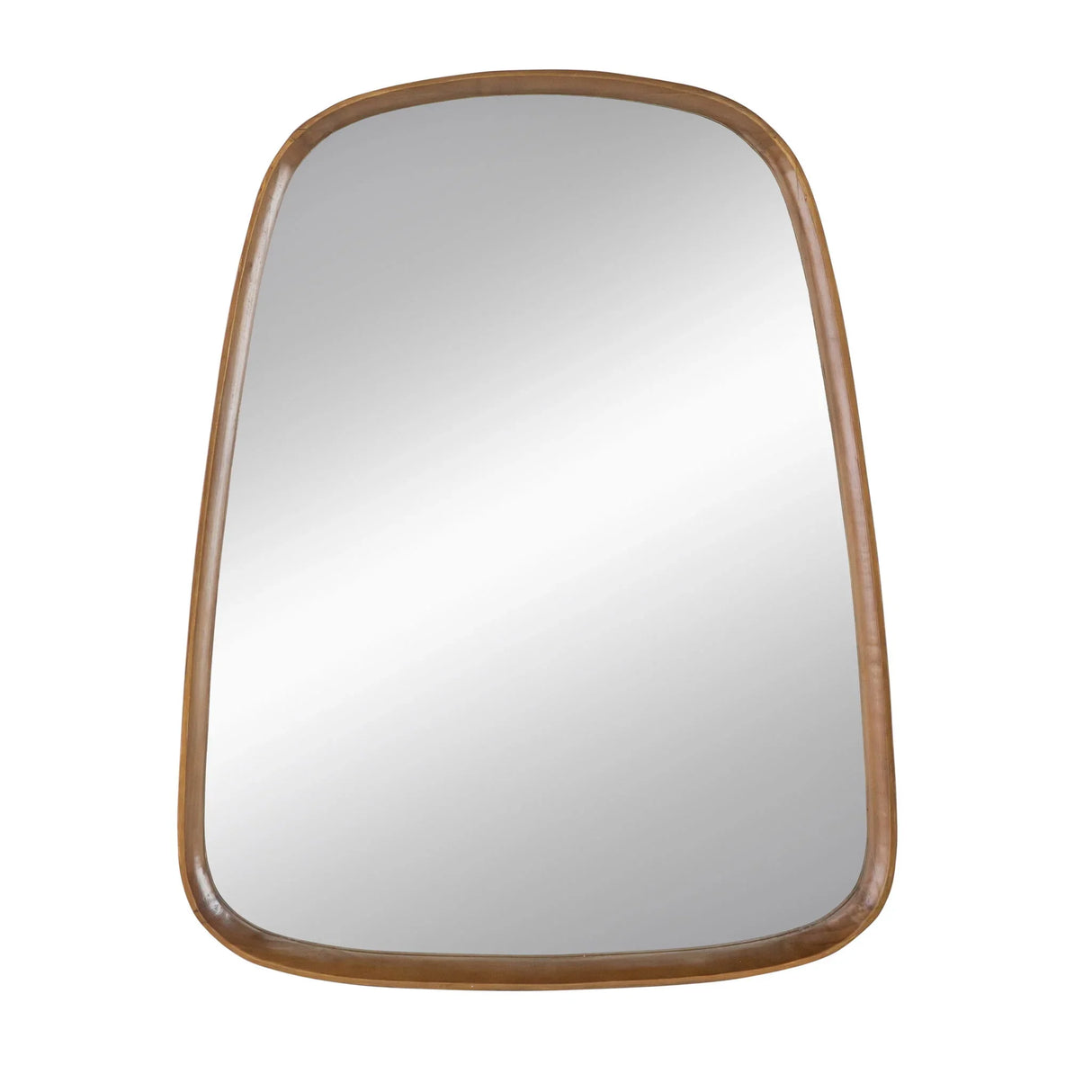 Irrgeular Mirror With Wood Frame, Wall Mirror For Living Room Bathroom Entryway - Brown - Furniture Home Direct