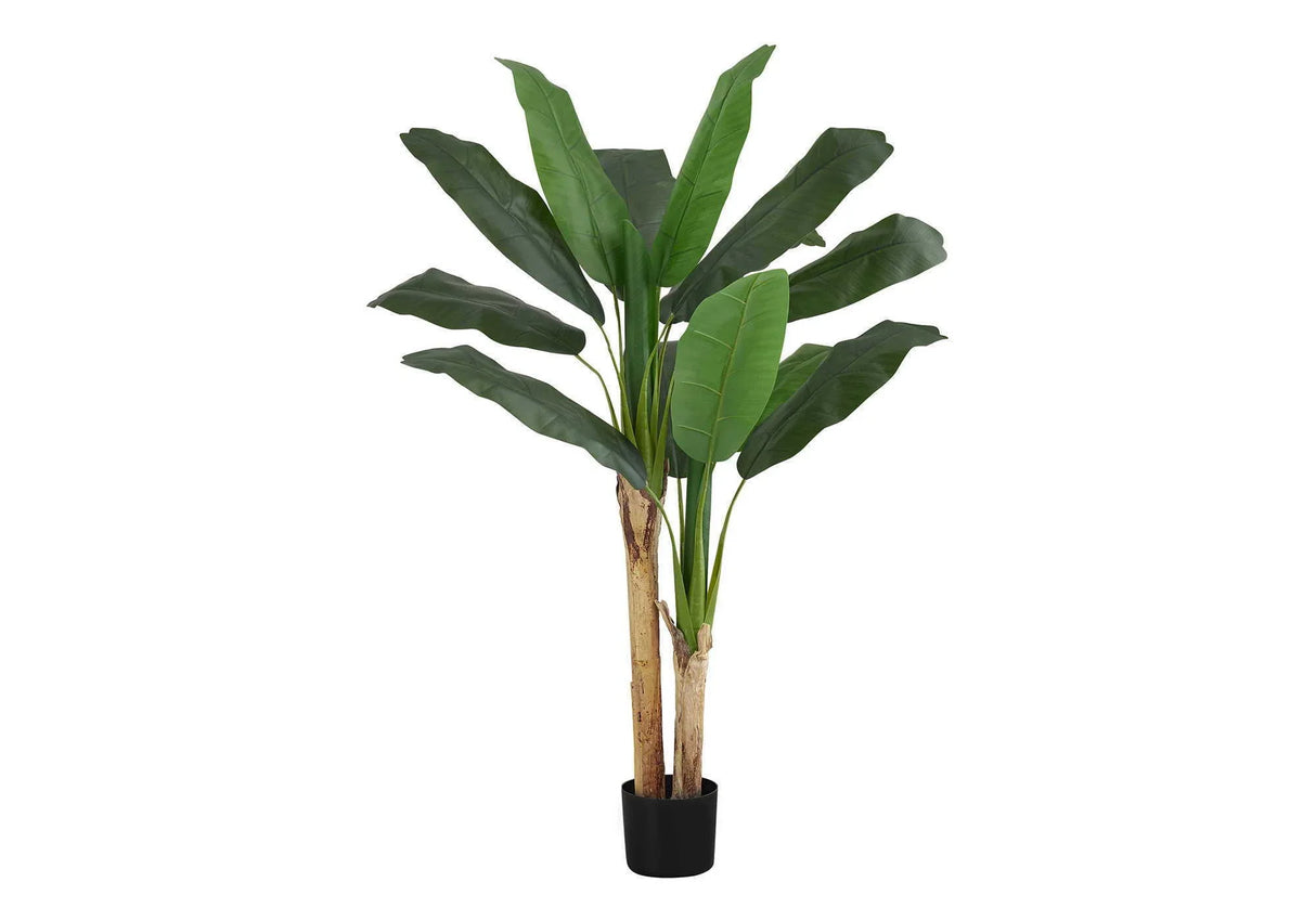 55" Tall, Artificial Plant, Banana Tree, Indoor, Faux, Fake, Floor, Greenery, Potted, Real Touch, Decorative - Green / Black - Furniture Home Direct