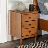 Classic 3 Drawer Solid Wood Nightstand - Furniture Home Direct