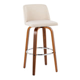 Toriano - Mid Century Modern Fixed Height, Barstool With Swivel With Round Footrest (Set of 2) - Furniture Home Direct