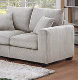 Classic Living Room Set With Pillows - Ivory - Furniture Home Direct