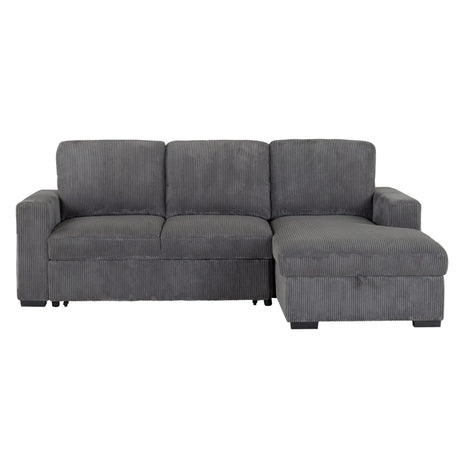 Sectional Sofa Right Chaise LShaped Textured Soft Grey - Furniture Home Direct
