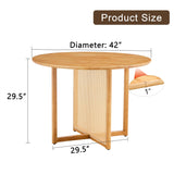 Round Dining Table Solid Wood Countryside Retro Natural - Furniture Home Direct