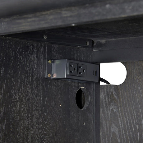 Console With Power Pack - Black - Furniture Home Direct