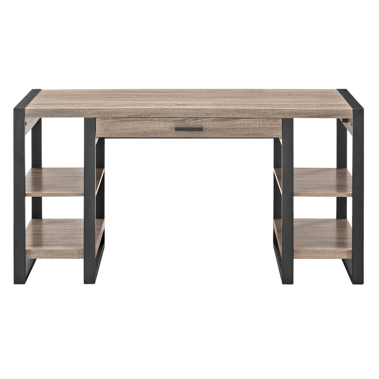 Modern Computer Desk With USB Ports - Driftwood - Furniture Home Direct