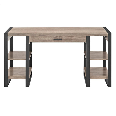 Modern Computer Desk With USB Ports - Driftwood - Furniture Home Direct