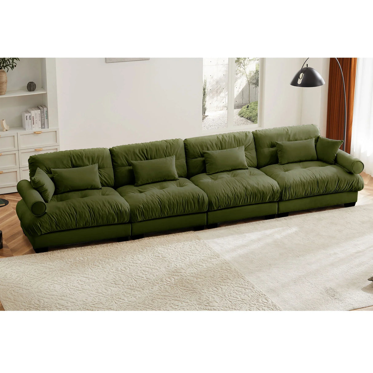 Super Comfort Oversized Modular Velvet Sectional Sofa, Deep Seat Convertible L Shaped Couch - Furniture Home Direct