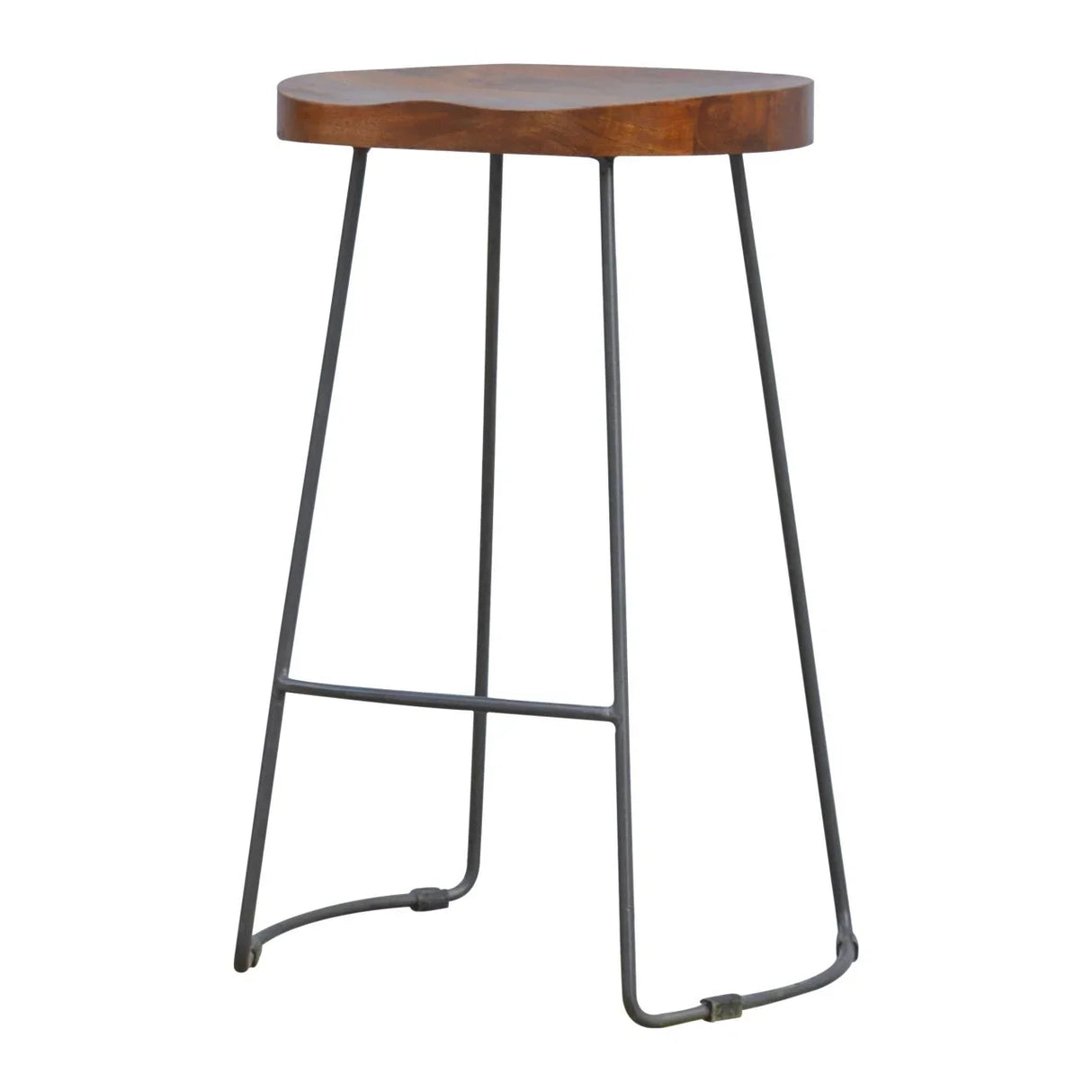 Industrial Chunky Bar Stool - Chestnut - Furniture Home Direct