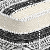 Barley - Square Pouf - White / Beige / Black - Furniture Home Direct