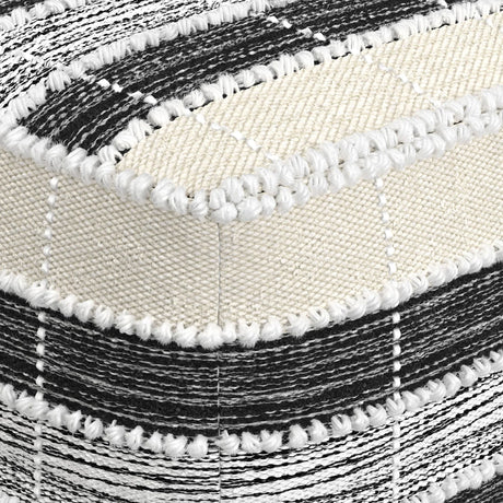 Barley - Square Pouf - White / Beige / Black - Furniture Home Direct