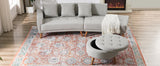 107 Inch Contemporary Sofa With Round Storage Ottoman Grey - Furniture Home Direct
