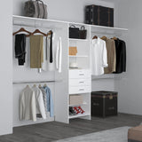Closet System With 3 Drawers And 5 Shelves Modular White - Furniture Home Direct