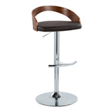 Grotto - Contemporary Adjustable Barstool & Swivel With Rounded T Footrest (Set of 2) - Furniture Home Direct