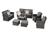7 Piece Patio Set - Gray - Furniture Home Direct