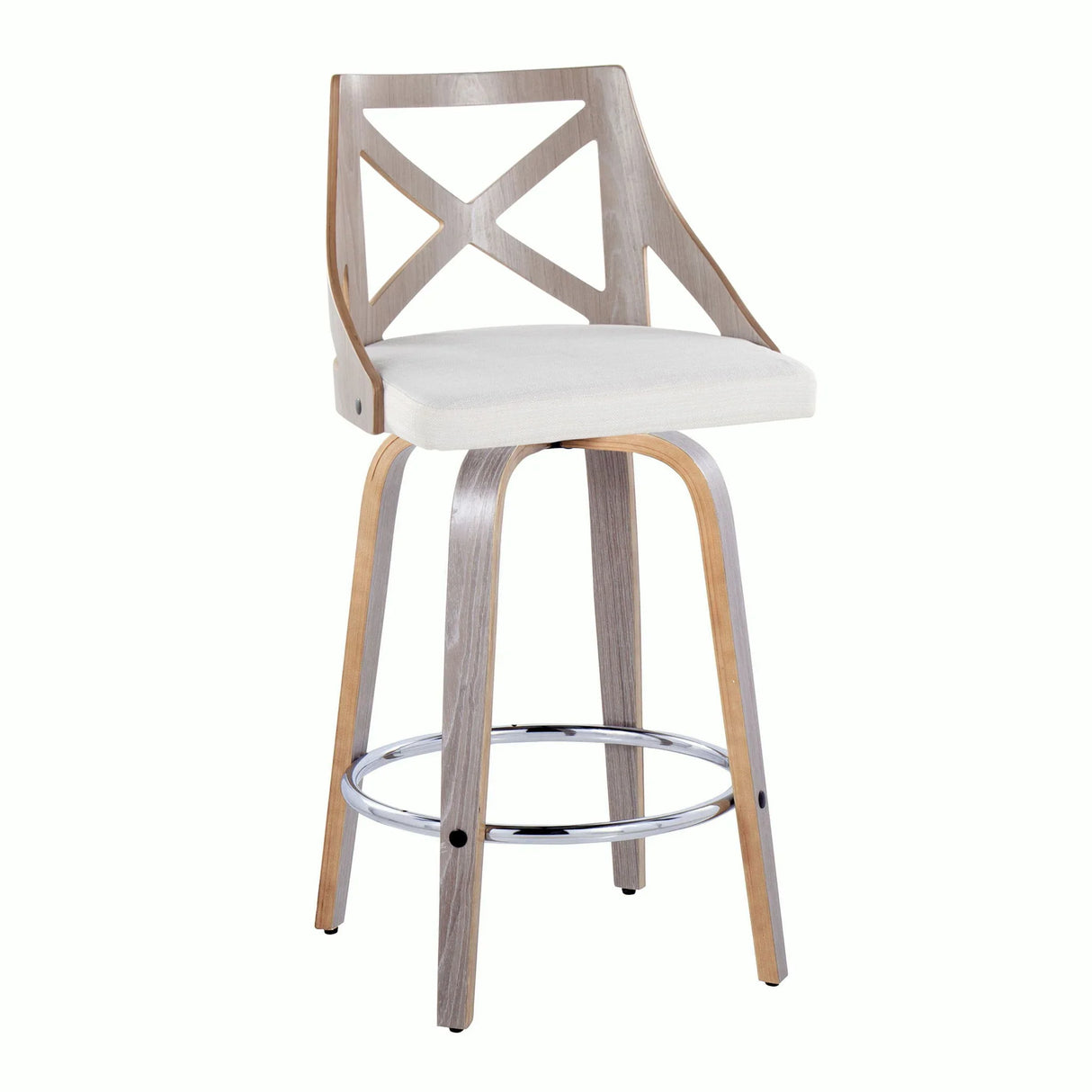 Charlotte - Farmhouse Fixed Height Counter Stool With Round Footrest (Set of 2) - Furniture Home Direct
