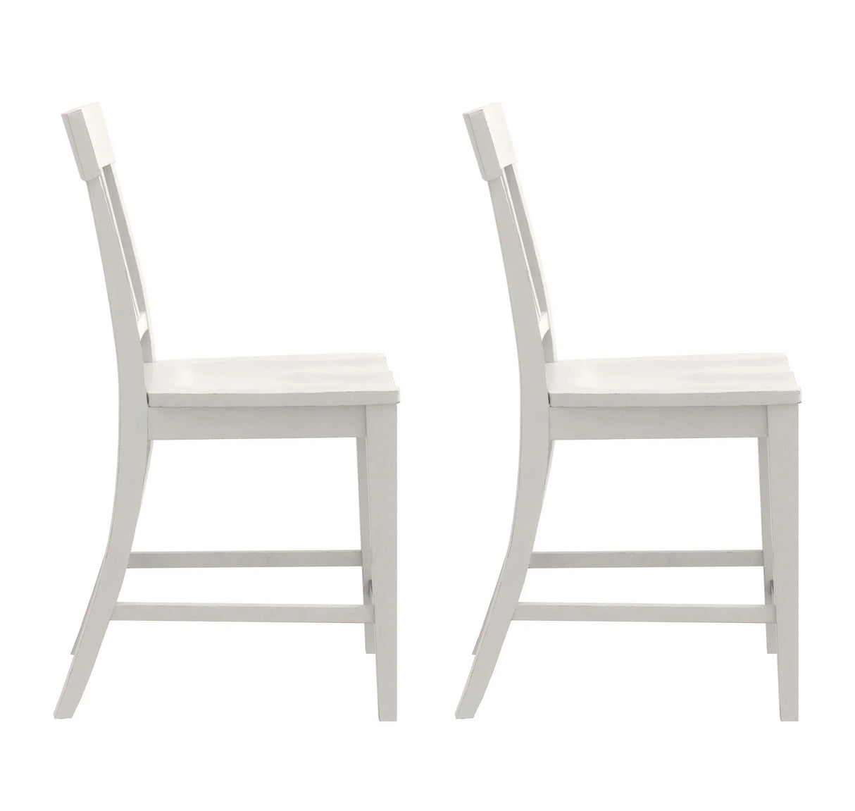 Haidel - Slat Back Counter Stools (Set of 2) - White - Furniture Home Direct